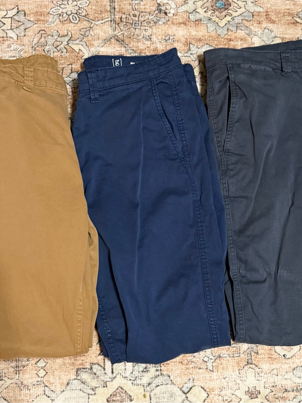 George Men's Chino Pants - Khaki, Navy, Charcoal. Lot of 3